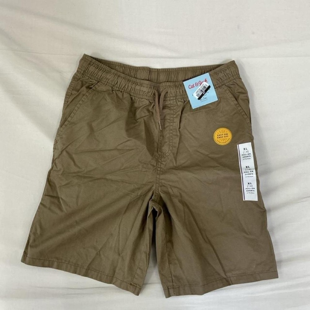 New with tags Cat & Jack boys pull-on shorts in a versatile khaki brown color.